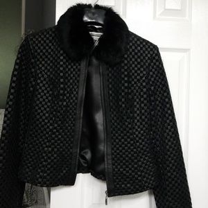 Black Checkered Mid-Jacket (SEXY) Never Worn